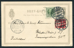 1908 Denmark Uprated 3 Ore Stationery Postcard Odense - Munich Germany - Brieven En Documenten