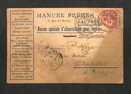 SUISSE - LAUSANNE - PUB - MANUEL FRERES - Maison Spéciale D'alimentation Pour Régime - 1906 - Lausanne