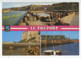 {92147} 76 Seine Maritime Le Tréport Multivues ; L' Entrée Du Port , La Cueillette Des Moules , L' Arrière Port ; Animée - Le Treport