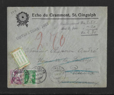 1913 HEIMAT WALLIS/VALAIS ► Non Réclamé Remboursement-Brief Mit Zudruck "Echo Du Grammont, St. Gingolph" Nach Paudex/VD - Covers & Documents