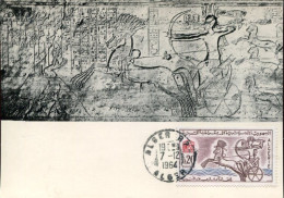 X0597 Algerie,maximnum 1964 The King Ramses II In His War Chariot Pursues The Ennemy,egyptology - Egyptologie
