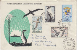 TAAF 1959 Definitives 4v On Letter Ca St. Paul Et Amsterdam 1 DEC 1960 (59850) - Lettres & Documents