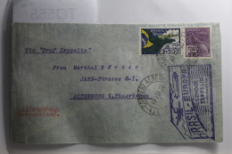 Brasilien Auf Brief Als Mischfrankatur Via Graf Zeppelin Brasil - Europa #BA250 - Autres & Non Classés