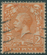 Great Britain 1912 SG368 2d Orange KGV #1 FU (amd) - Zonder Classificatie