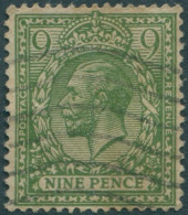Great Britain 1912 SG393a 9d Olive-green KGV FU (amd) - Non Classificati