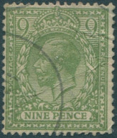 Great Britain 1924 SG427 9d Olive-green KGV Crease FU (amd) - Non Classés