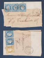 Cérès - 2 Lettres , Convocation Au Tribunal De St Gaudens - 1871-1875 Cérès