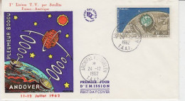 TAAF 1962 Telstar / Space 1v FDC Ca Archipel Kerguelen (59851) - FDC