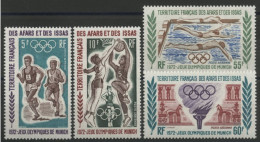 AFARS Et ISSAS POSTE AERIENNE PA N° 72 à 75 Neufs ** (MNH) "Jeux Olympiques Munich 1972" Qualité TB. - Ongebruikt