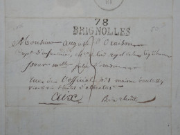 DP2 FRANCE  LETTRE  1826 PETIT BUREAU BRIGNOLLES A AIX   ++AFF. INTERESSANT++ - 1801-1848: Vorläufer XIX