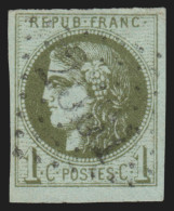 N°39C, Cérès Bordeaux 1c Olive, Report 3, Oblitéré Losange Gros Chiffres - TB - 1870 Emisión De Bordeaux