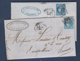 Bordeaux - N° 46B Sur 2 Lettres De Toulouse - 1870 Emission De Bordeaux