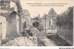 AEBP11-02-1116 - COUCY-LE-CHATEAU - Façade De L'Eglise Saint-Sauveur à Gauche Ruines De L'Ecole Primaire De Garçons - Autres & Non Classés