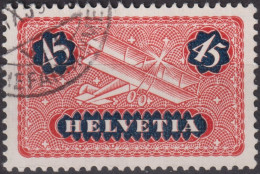 1937 Flugpost Schweiz ⵙ Zum:CH F8z, Mi:CH 183z,Yt:CH PA8a, Doppeldecker - Used Stamps