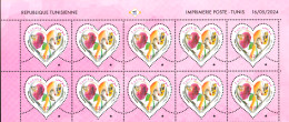 2024-Tunisie- Fête Des Mères -Femme- Enfant- Rose- Papillon- Mains- Bande De 10v Coin Daté .MNH****** - Roses