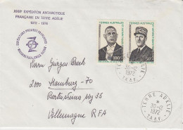 TAAF 1972 Charles De Gaulle 2v On Cover  Ca Terre Adelie 30.12.1972 (59853) - Lettres & Documents