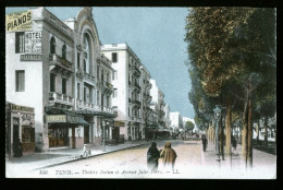 973 - TUNISIE - TUNIS - Théâtre Italien Et Avenue Jules Ferry - Tunesië
