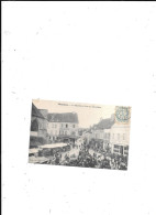 CARTE POSTALE 59 VILLENAUXE LE MARCHE ET RUE DU CIMETIERE VOYAGEE - Autres & Non Classés