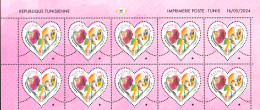 2024-Tunisie- Fête Des Mères -Femme- Enfant- Rose- Papillon- Mains- Bande De 10v Coin Daté .MNH****** - Butterflies