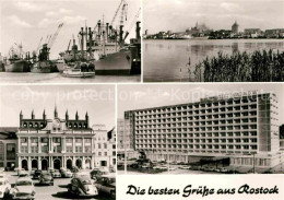 72634334 Rostock Mecklenburg-Vorpommern Hafen Rathaus Teilansicht Hotel Warnow R - Rostock