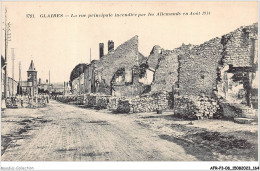 AFRP3-08-0235 - GLAIRES - La Rue Principale Incendiée Par Les Allemands En Août 1914 - Autres & Non Classés