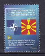 MACEDONIA NORTH 2024,4 YEARS MACEDONIA IN NATO,FLAG,,MNH - North Macedonia
