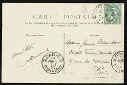 1907 PARIS Sur CP De Saint-Maixant En Arrivée KRAG Sans Lignes   2 PARIS 2 / DISTRIBUTION 24 AVRIL 07 TB - Mechanische Stempels (varia)