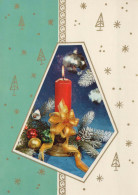 Feliz Año Navidad VELA Vintage Tarjeta Postal CPSM #PAV543.A - Nouvel An