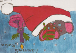 Neujahr Weihnachten KANINCHEN Vintage Ansichtskarte Postkarte CPSM #PAV036.A - Nouvel An