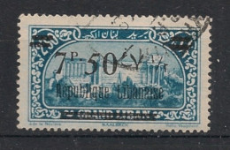 GRAND LIBAN - 1927 - N°YT. 93 - Baalbeck 7pi50 Sur 2pi50 Bleu - Oblitéré / Used - Usados