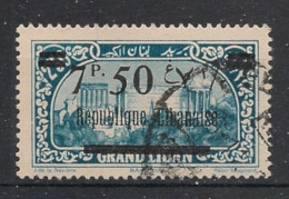 GRAND LIBAN - 1927 - N°YT. 93 - Baalbeck 7pi50 Sur 2pi50 Bleu - Oblitéré / Used - Usados