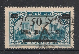 GRAND LIBAN - 1927 - N°YT. 93 - Baalbeck 7pi50 Sur 2pi50 Bleu - Oblitéré / Used - Gebruikt