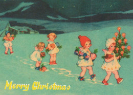 ÁNGEL Feliz Año Navidad Vintage Tarjeta Postal CPSM #PAS755.A - Anges