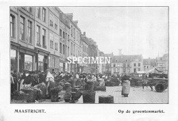 Prent - Op De Groentenmarkt - Maastricht - 8.5x12.5 Cm - Maastricht