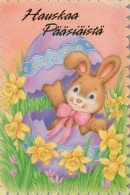 PASQUA CONIGLIO UOVO Vintage Cartolina CPSM #PBO403.A - Easter