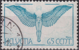 1936 Flugpost Schweiz ⵙ Zum:CH F10za, Mi:CH 189zb,Yt:CH PA10a, Hellblau/grünblau, Ikarus - Oblitérés