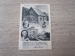 ALLEMAGNE ESSEN RUHR KRUPP'S STAMMHAUS 2 VUES PORTRAITS CACHET DOS - Essen