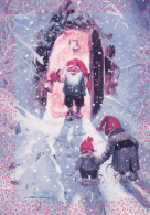 PÈRE NOËL Bonne Année Noël GNOME Vintage Carte Postale CPSM #PBL771.A - Santa Claus