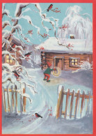 SANTA CLAUS Happy New Year Christmas GNOME Vintage Postcard CPSM #PBL753.A - Santa Claus
