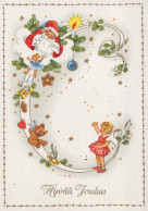 BABBO NATALE Buon Anno Natale GNOME Vintage Cartolina CPSM #PBL700.A - Santa Claus