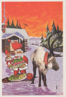 PAPÁ NOEL Feliz Año Navidad GNOMO Vintage Tarjeta Postal CPSM #PBL759.A - Santa Claus