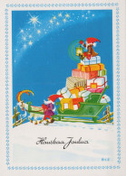 SANTA CLAUS Happy New Year Christmas GNOME Vintage Postcard CPSM #PBL688.A - Santa Claus