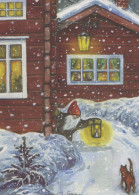 BABBO NATALE Buon Anno Natale GNOME Vintage Cartolina CPSM #PBL665.A - Santa Claus