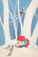 PAPÁ NOEL Feliz Año Navidad GNOMO Vintage Tarjeta Postal CPSM #PBL654.A - Santa Claus