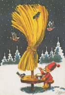 SANTA CLAUS Happy New Year Christmas GNOME Vintage Postcard CPSM #PBL633.A - Santa Claus