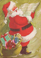 PAPÁ NOEL Feliz Año Navidad Vintage Tarjeta Postal CPSM #PBL354.A - Santa Claus