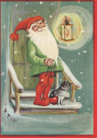 PAPÁ NOEL Feliz Año Navidad Vintage Tarjeta Postal CPSM #PBL289.A - Santa Claus