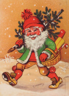 BABBO NATALE Buon Anno Natale Vintage Cartolina CPSM #PBL215.A - Santa Claus