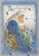 Vergine Maria Madonna Gesù Bambino Natale Religione Vintage Cartolina CPSM #PBB999.A - Virgen Mary & Madonnas