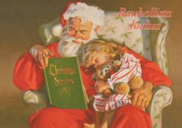 BABBO NATALE Buon Anno Natale Vintage Cartolina CPSM #PBB089.A - Santa Claus